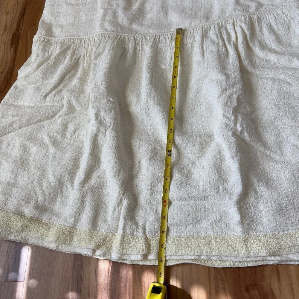 VTG Barkcloth Linen Chenille Bedspread French Chic Cottage Cream Sizer: Twin